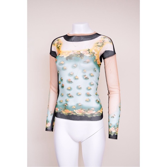 Jean Paul Gaultier Soleil Supreme Flower Floral Sheer Top - Picture 4 of 6